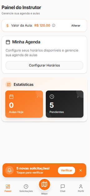 Agenda do instrutor - app CNH Agora