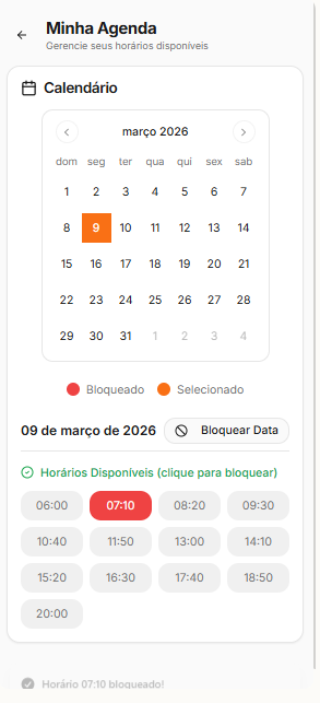 Solicitações de aula - app CNH Agora para instrutores