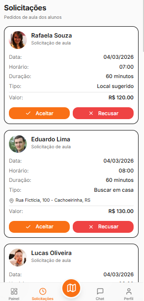 Configuração de valores - app CNH Agora para instrutores